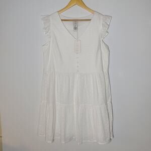 Joie  Mommy & me White shirt Eyelet Dress in Size XL New with tags attached